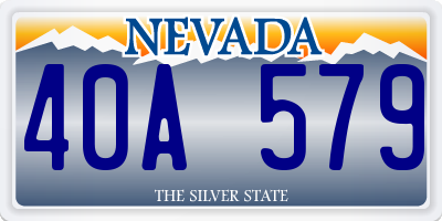 NV license plate 40A579