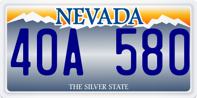 NV license plate 40A580