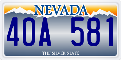 NV license plate 40A581