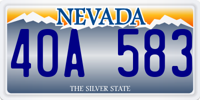 NV license plate 40A583