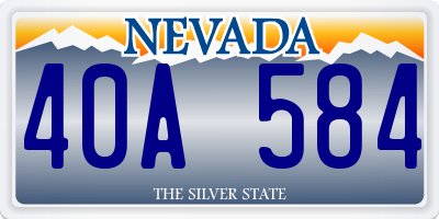 NV license plate 40A584