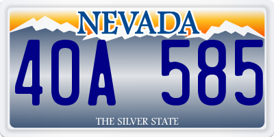 NV license plate 40A585