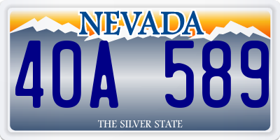 NV license plate 40A589