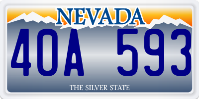 NV license plate 40A593