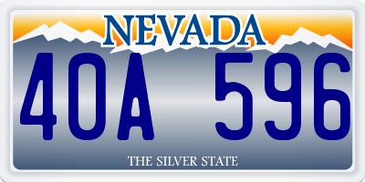 NV license plate 40A596