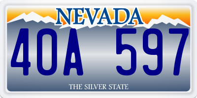 NV license plate 40A597