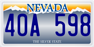 NV license plate 40A598