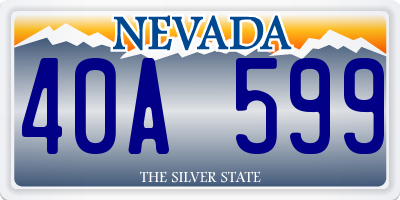 NV license plate 40A599