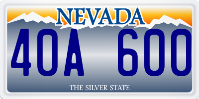 NV license plate 40A600