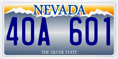 NV license plate 40A601
