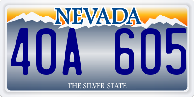 NV license plate 40A605