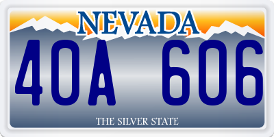 NV license plate 40A606