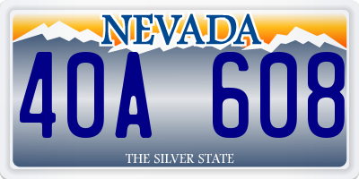 NV license plate 40A608