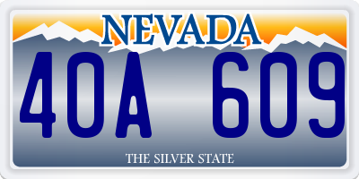 NV license plate 40A609