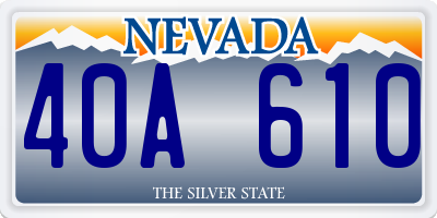 NV license plate 40A610