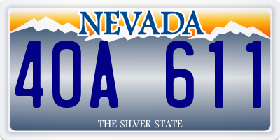 NV license plate 40A611