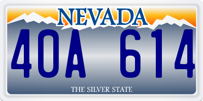 NV license plate 40A614