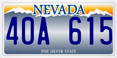 NV license plate 40A615