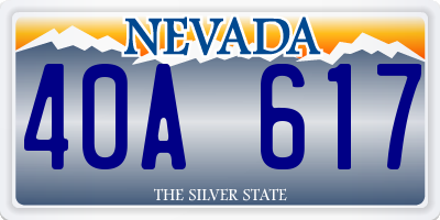 NV license plate 40A617