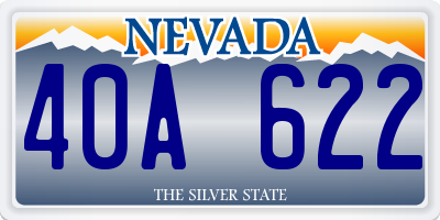 NV license plate 40A622