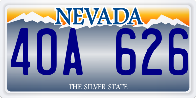 NV license plate 40A626