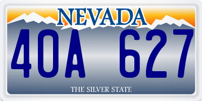 NV license plate 40A627