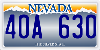 NV license plate 40A630