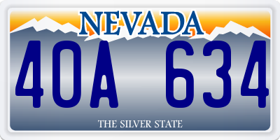 NV license plate 40A634