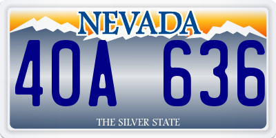 NV license plate 40A636