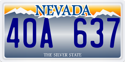 NV license plate 40A637