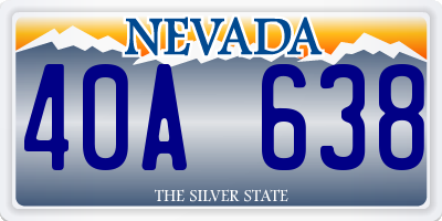 NV license plate 40A638