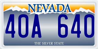 NV license plate 40A640