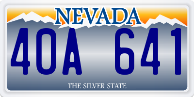 NV license plate 40A641
