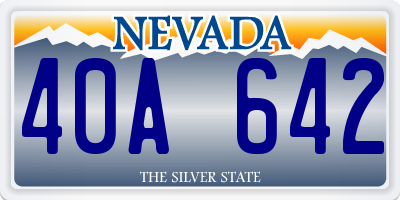 NV license plate 40A642
