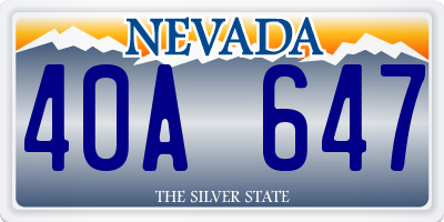 NV license plate 40A647