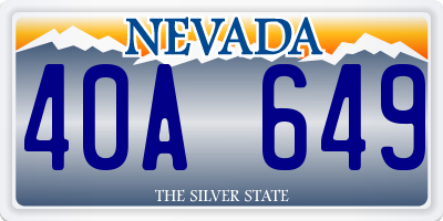 NV license plate 40A649
