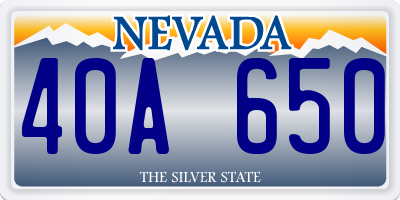 NV license plate 40A650