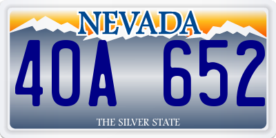NV license plate 40A652