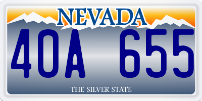 NV license plate 40A655