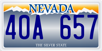 NV license plate 40A657