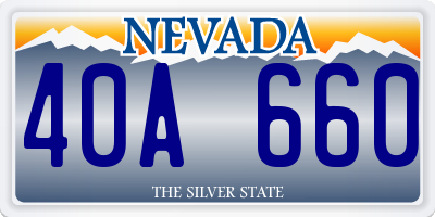 NV license plate 40A660