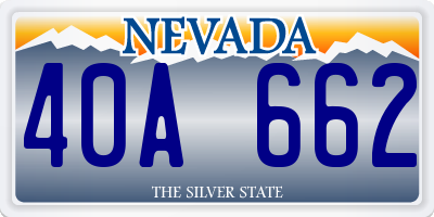 NV license plate 40A662