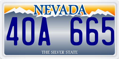 NV license plate 40A665