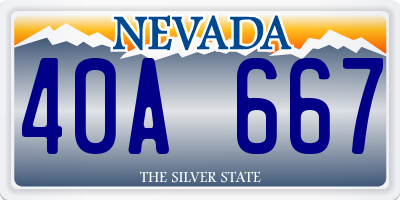 NV license plate 40A667