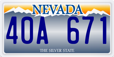 NV license plate 40A671