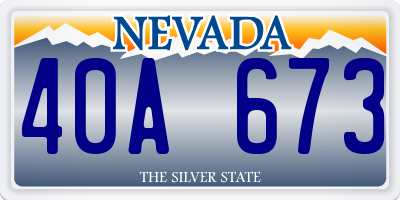 NV license plate 40A673