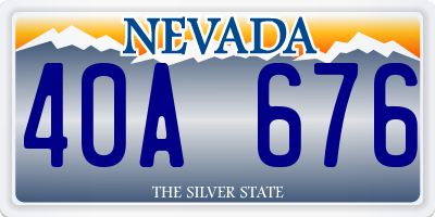 NV license plate 40A676