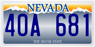 NV license plate 40A681