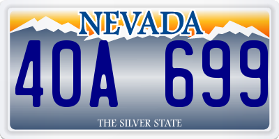 NV license plate 40A699