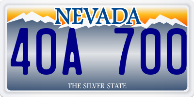 NV license plate 40A700